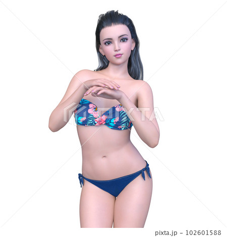 ビキニ姿の女性のイラスト素材 [102601588] - PIXTA