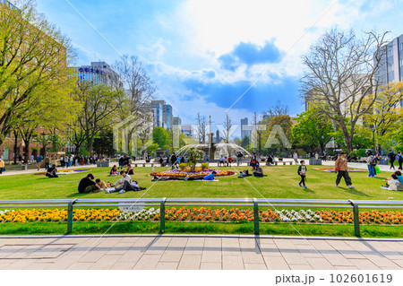 北海道 札幌市 ゴールデンウィークで賑わう大通公園 北海道 札幌市 ゴールデンウィークで賑わう大通公園 102601619