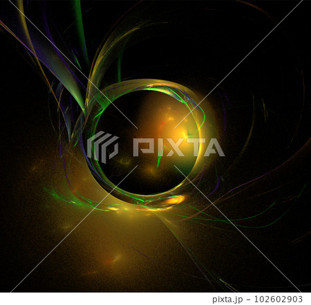 yellow and green abstract drawing on a black background, color digital graphics, design yellow and green abstract drawing on a black background, color digital graphics, design 102602903