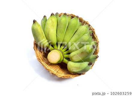 Cultivated banana on white background. Cultivated banana on white background. 102603259