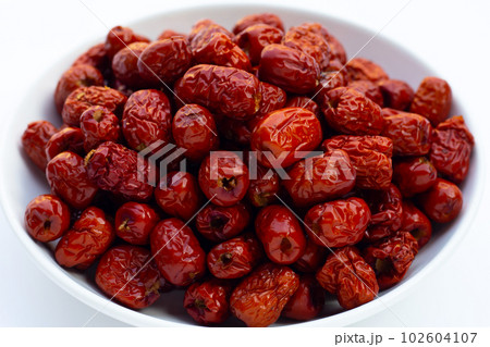Chinese jujubes isolated on white background. 102604107