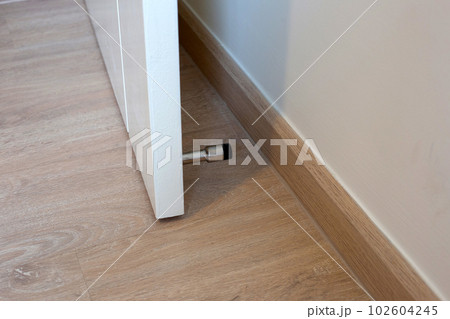 White door with door stopper 102604245