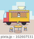晴れた日のキッチンカーのイラスト 102607531