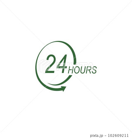 sign of 24 clock arrow hours logo 102609211