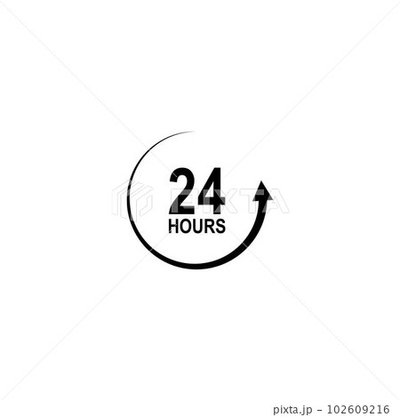 sign of 24 clock arrow hours logo 102609216
