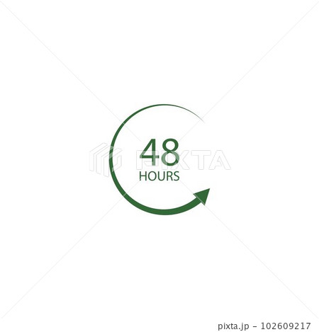 sign of 48 clock arrow hours logo 102609217