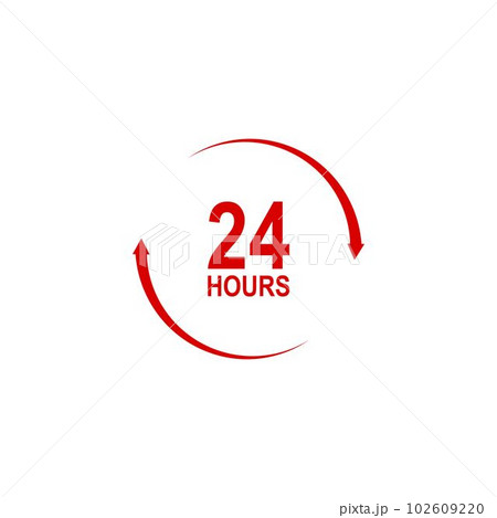 sign of 24 clock arrow hours logo 102609220