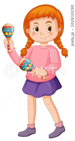 Girl playing maracas vector Girl playing maracas vector 102610290