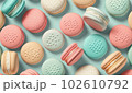 カラフルなマカロン お菓子 イラスト（AI生成画像） 102610792