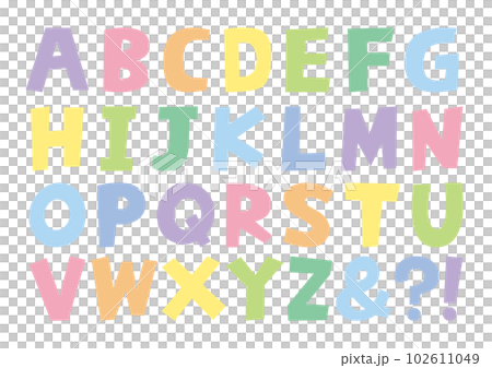 可愛的手寫字體字母表 102611049