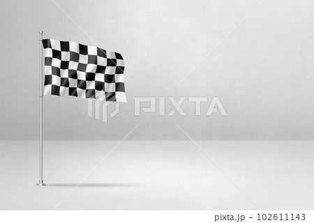 Auto racing finish checkered flag isolated on white Auto racing finish checkered flag isolated on white 102611143