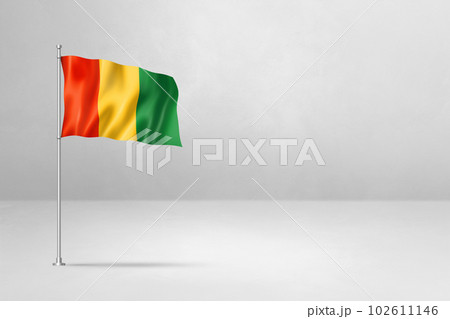 Guinean flag isolated on white concrete wall background 102611146
