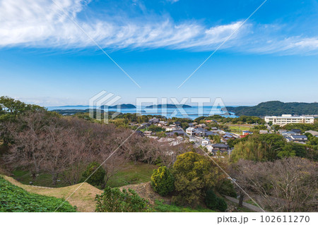 佐賀 唐津 名護屋城 本丸から玄界灘を望む 佐賀 唐津 名護屋城 本丸から玄界灘を望む 102611270