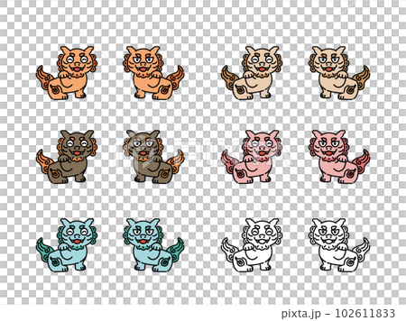 Illustration of an inviting Shisa 102611833