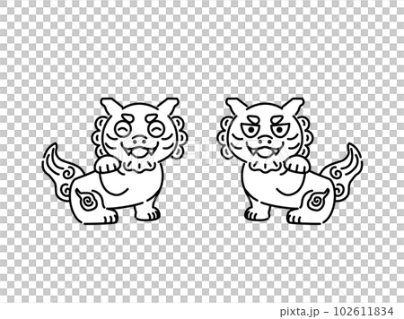 招くシーサーのイラスト 102611834