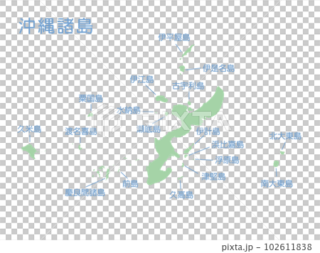 Okinawa islands map illustration Okinawa islands map illustration 102611838