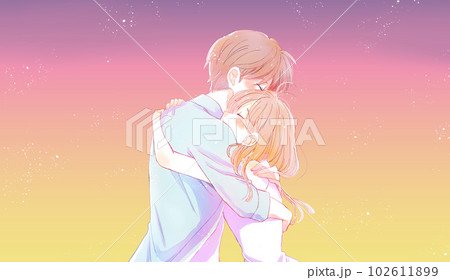 幸せそうに抱き合う男女 夏 夕暮れ 幸せそうに抱き合う男女 夏 夕暮れ 102611899