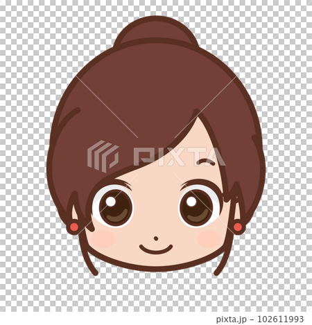 人臉/面部表情圖標（微笑/微笑）/女性/年輕[3] 102611993