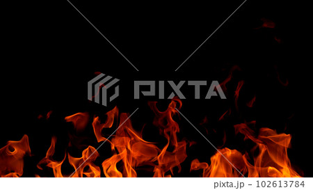 Fire flames isolated on black background Fire flames isolated on black background 102613784
