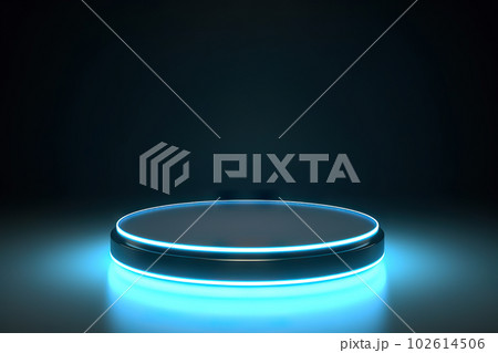 Futuristic Blank Podium for Product Display, 3D Rendering Pedestal. created with Generative AI Futuristic Blank Podium for Product Display, 3D Rendering Pedestal. created with Generative AI 102614506