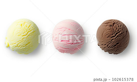 Single scoop of ice cream on white background. created with Generative AI 102615378