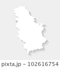 Simple white Serbia map on gray background, vector, illustration, eps 10 file 102616754