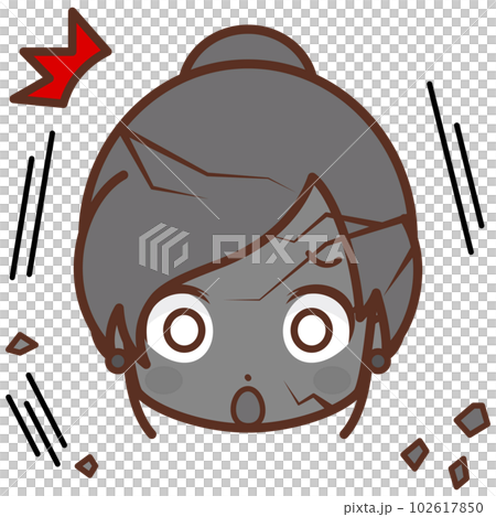 Face / facial expression icon (petrification / despair / shock) / female / young [3] 102617850