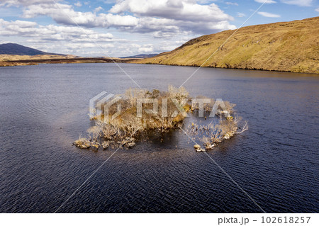 Aerial view of the Lough Anna island - County Donegal, Ireland Aerial view of the Lough Anna island - County Donegal, Ireland 102618257