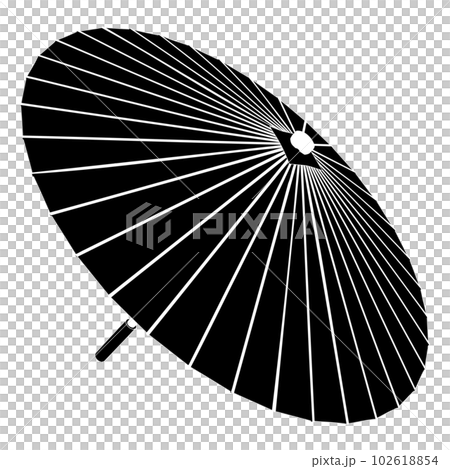 和傘の白黒シルエットイラスト素材のイラスト素材 [102618854] - PIXTA