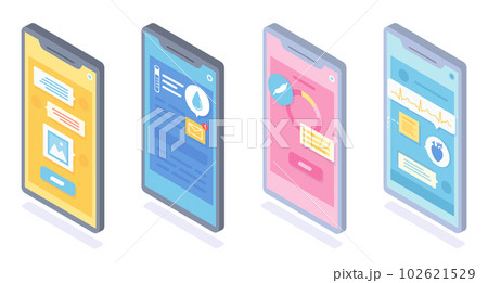 Medicine online service conception. Remote communication between doctor and patient by smartphone 102621529