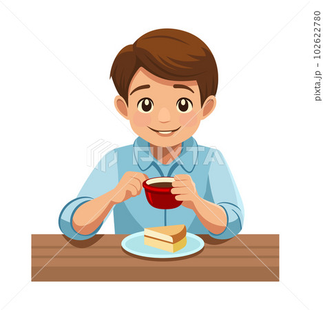 boy eating breakfast cartoon