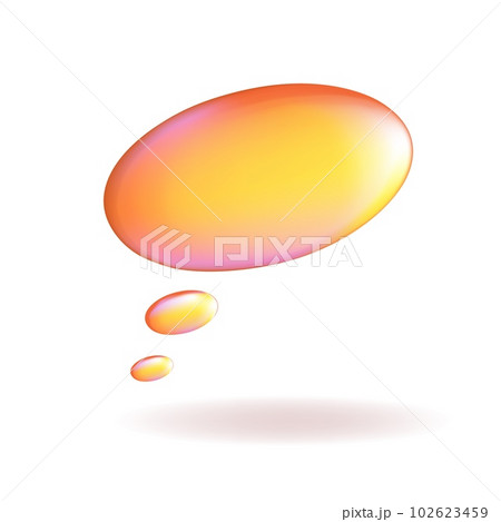 3D render retro oval speech bubble, talk cloud 102623459