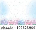 紫陽花と雨の背景イラスト素材 102623909