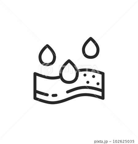 Water Absorption in Soil Vector Icon. Vector Editable Outline Environmental and Agricultural Concept of Hydration Process Water Absorption in Soil Vector Icon. Vector Editable Outline Environmental and Agricultural Concept of Hydration Process 102625035