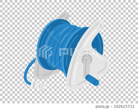 Illustration of a blue hose reel Illustration of a blue hose reel 102625712