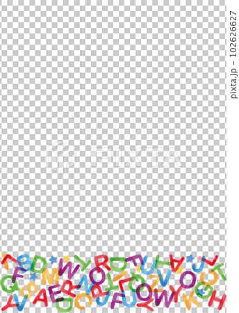 Alphabet watercolor colorful frame A4 vertical 102626627