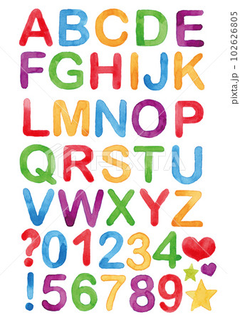 カラフルアルファベット大文字と数字 おまけつき カラフルアルファベット大文字と数字 おまけつき 102626805
