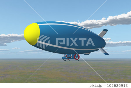Airship over a landscape 102626918