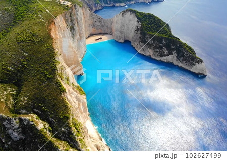 Beautiful landscape of Zakynthos Island, a famous tourist attraction in Greece. Beautiful landscape of Zakynthos Island, a famous tourist attraction in Greece. 102627499