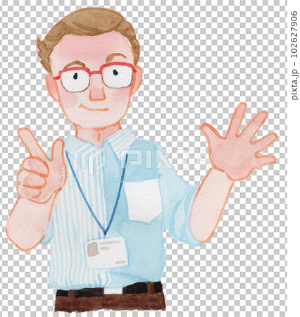 Foreign teacher watercolor illustration 102627906