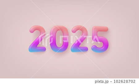 3D Colorful Gradient sign 2025 on a light background 3D Colorful Gradient sign 2025 on a light background 102628702