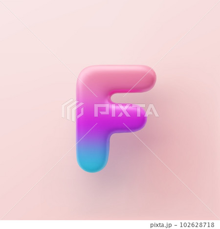 3D Colorful Gradient letter F on a light background 3D Colorful Gradient letter F on a light background 102628718