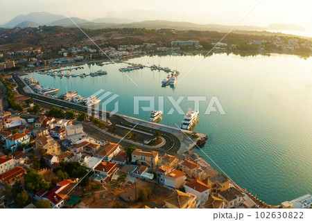 It is a beautiful landscape of a famous tourist attraction in Greece. 102630822