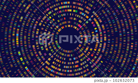 Dna test infographic. Genome sequence map, radial two-dimensional barcoding and abstract big data structure vector concept background illustration Dna test infographic. Genome sequence map, radial two-dimensional barcoding and abstract big data structure vector concept background illustration 102632073