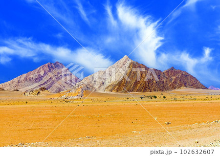 This is a beautiful landscape of the Namib Desert, a famous tourist attraction in Namibia. 102632607