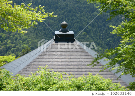 新緑の鞍馬寺 転法輪堂と若葉 京都市左京区 新緑の鞍馬寺 転法輪堂と若葉 京都市左京区 102633146