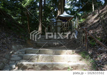 新緑の鞍馬寺　義経公背比べ石　京都市左京区 102633502
