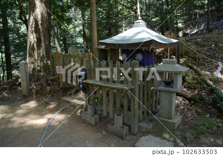新緑の鞍馬寺　義経公背比べ石　京都市左京区 102633503