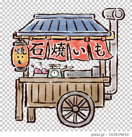 石烤紅薯店 老式擺攤插畫一抹一抹 石烤紅薯店 老式擺攤插畫一抹一抹 102634610