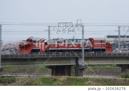 えちごトキめき鉄道 DE15ラッセル回送 能生川鉄橋 102636276